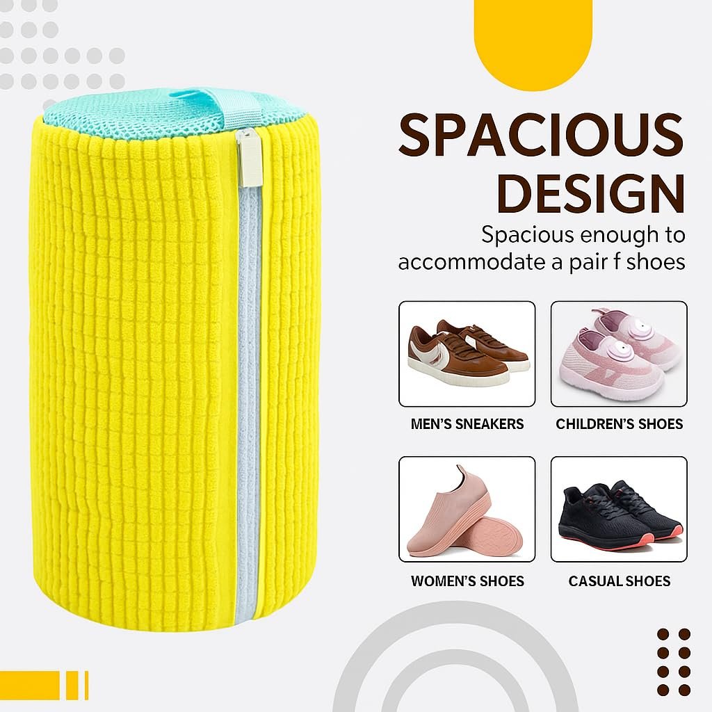 Shoe Washing Machine Bag ? Durable Mesh Laundry Bag for Shoes with Zipper, Protective Sneaker Cleaner Bag for Washer & Dryer, Reusable Wash Bag for Sneakers, Trainers & Delicates