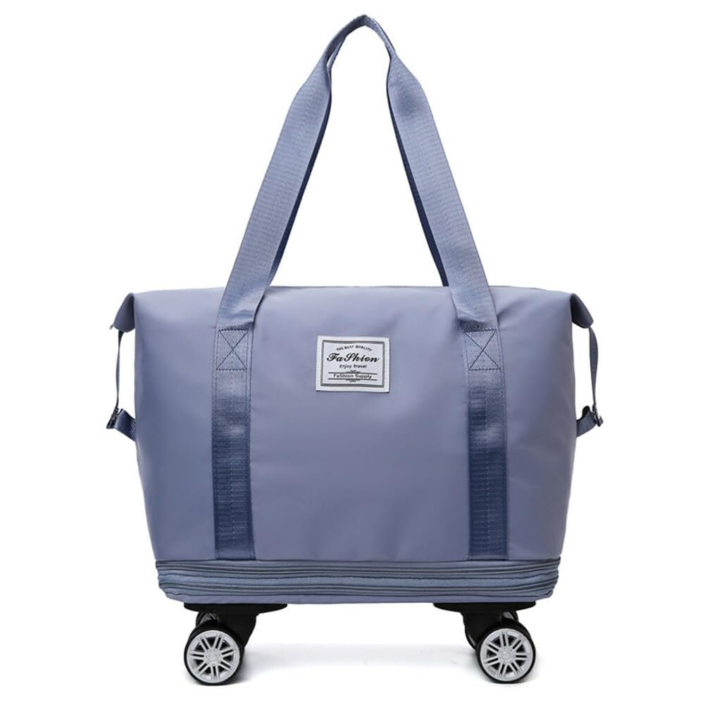 Duffel Trolley Bag ? Large Travel Duffle with Wheels & Telescopic Handle, Lightweight Luggage Bag for Men & Women, Foldable Rolling Weekend & Gym Bag