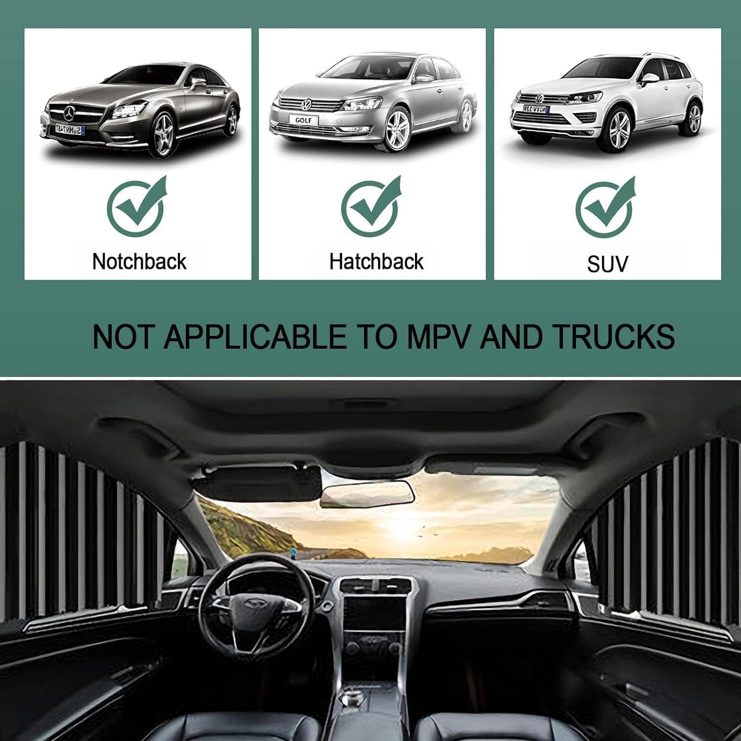 4 Pcs Magnetic Car Curtains ? UV Protection Sunshade for Front & Rear Windows, Privacy Car Window Shades with Easy Magnetic Installation, Foldable & Breathable Mesh