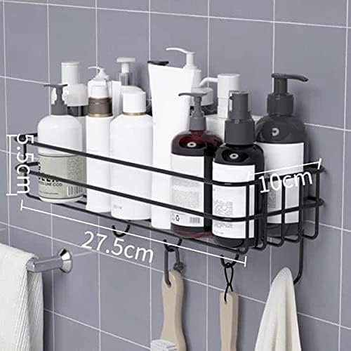 4 Hook Metal Wall Shelf ? Heavy-Duty Wall-Mounted Storage Rack with Hooks for Keys, Towels, Utensils & Accessories, Space-Saving Organizer for Kitchen, Bathroom & Entryway