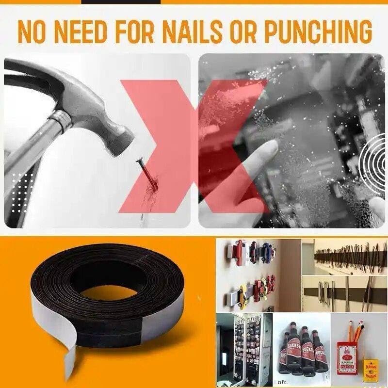 Magnetic Tape Roll ? 1CM & 2CM Width x 3 Meter Length, Flexible Self-Adhesive Magnet Strip for Crafts, DIY Projects, Refrigerator & Office Use