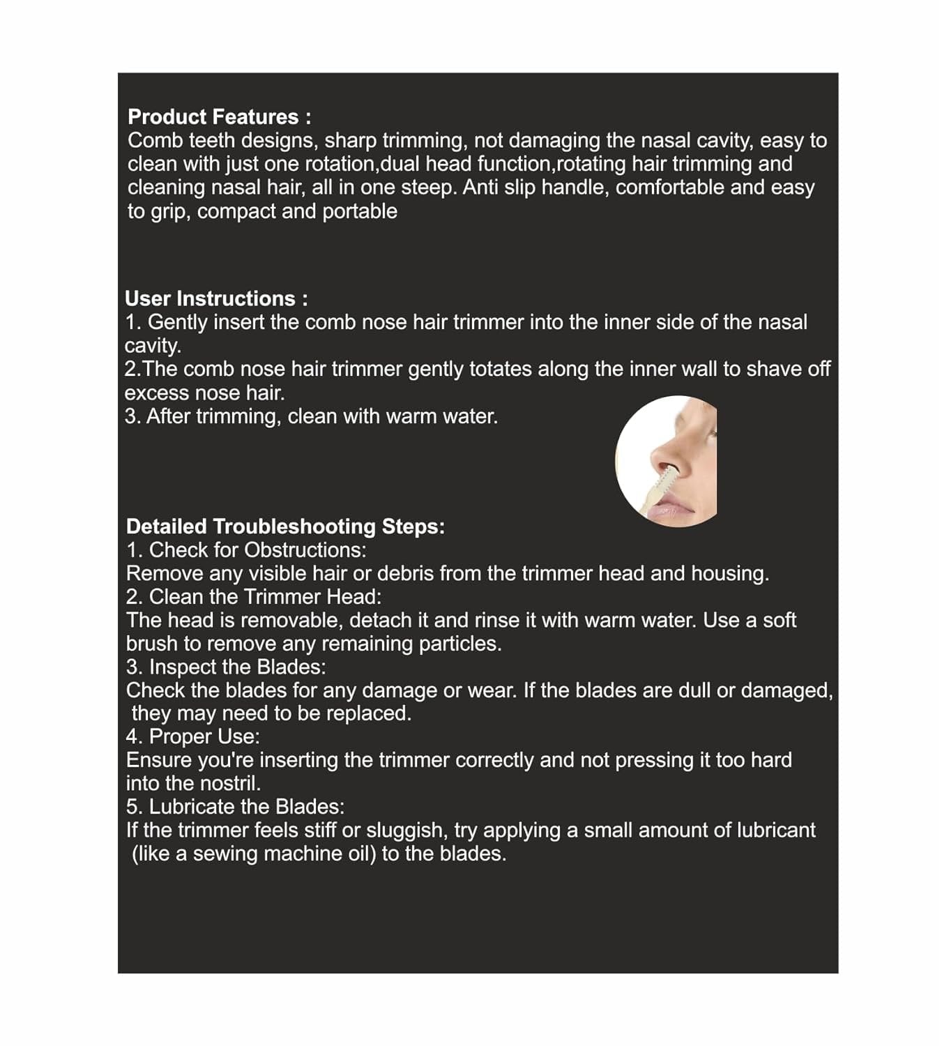 Reusable Nose Hair Remover ? Safe & Painless Manual Trimmer for Men & Women, Stainless Steel Grooming Tool for Nose, Ear & Facial Hair Removal