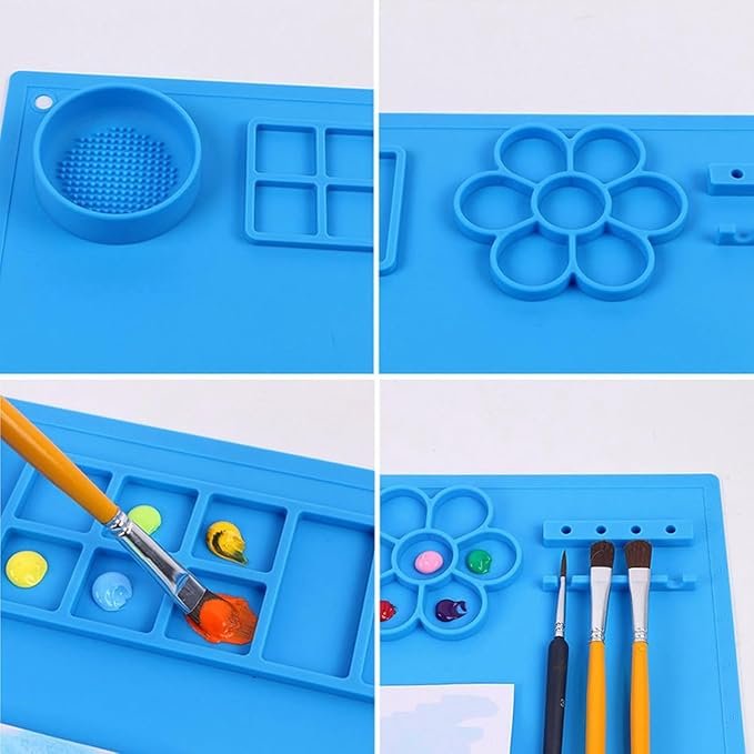 Silicone Painting Mat ? Non-Stick, Heat-Resistant Craft Mat for Resin, Painting, DIY Art & Kids Activities, Washable & Reusable Table Protector