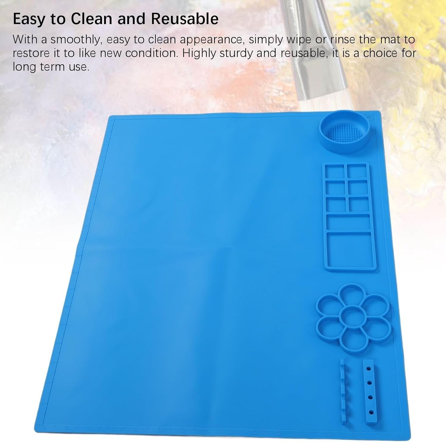 Silicone Painting Mat ? Non-Stick, Heat-Resistant Craft Mat for Resin, Painting, DIY Art & Kids Activities, Washable & Reusable Table Protector