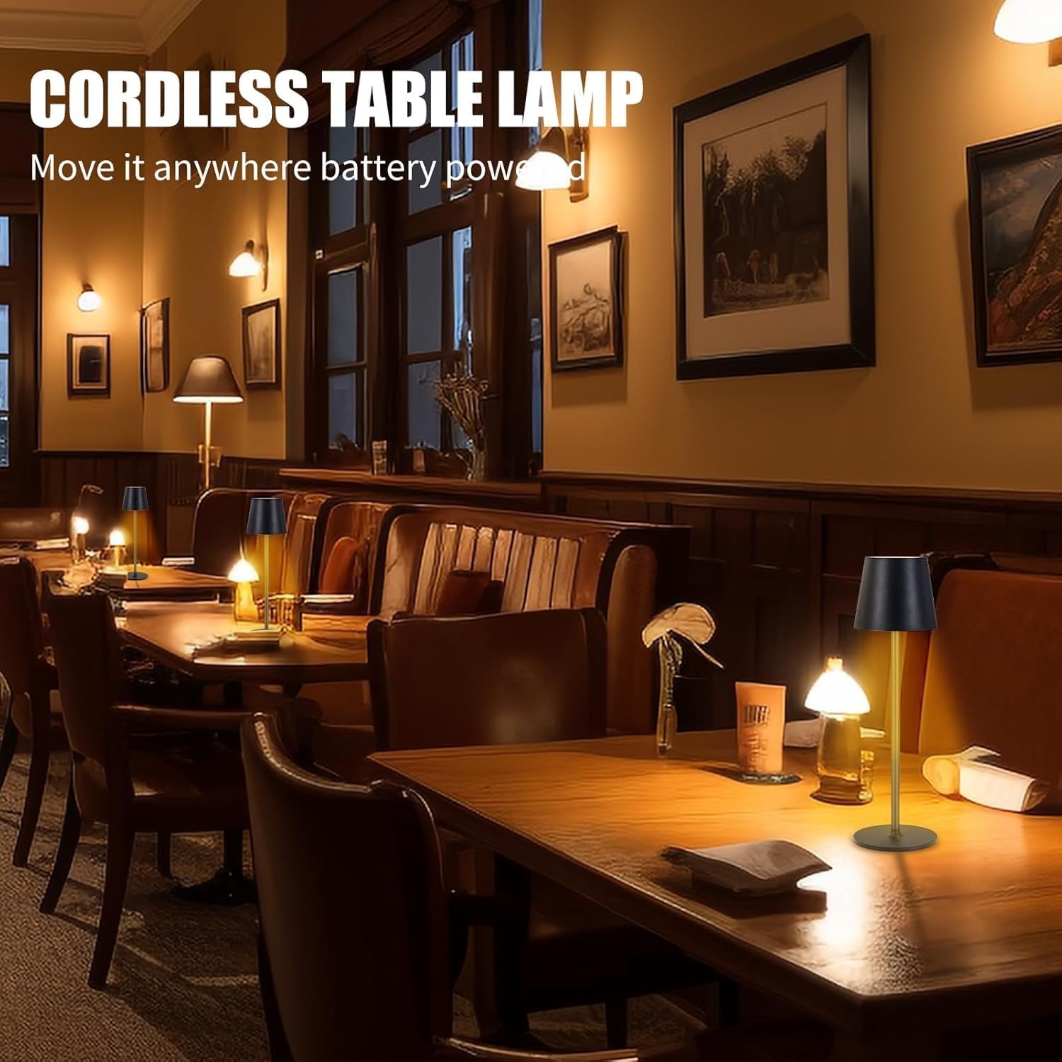 Rechargeable Table Lamp ? Portable LED Desk Light with Touch Control & Dimmable Brightness, USB Charging, Battery Powered Bedside Lamp for Home, Office & Study