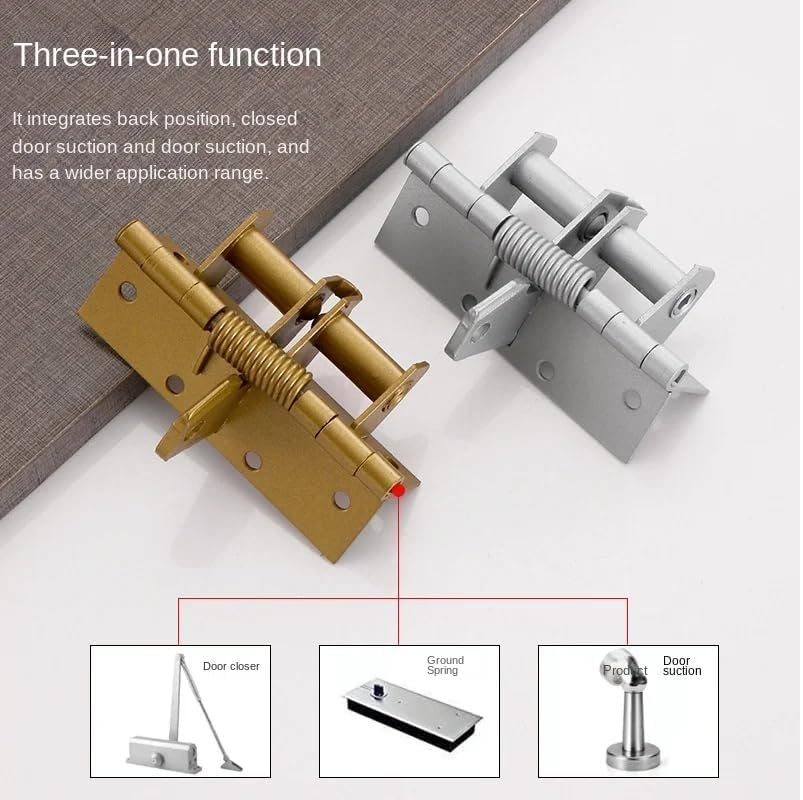 Automatic Door Closer Hinge Lock ? Self-Closing Adjustable Door Closer for Home, Office & Interior Doors, Easy Installation with Durable Spring Mechanism