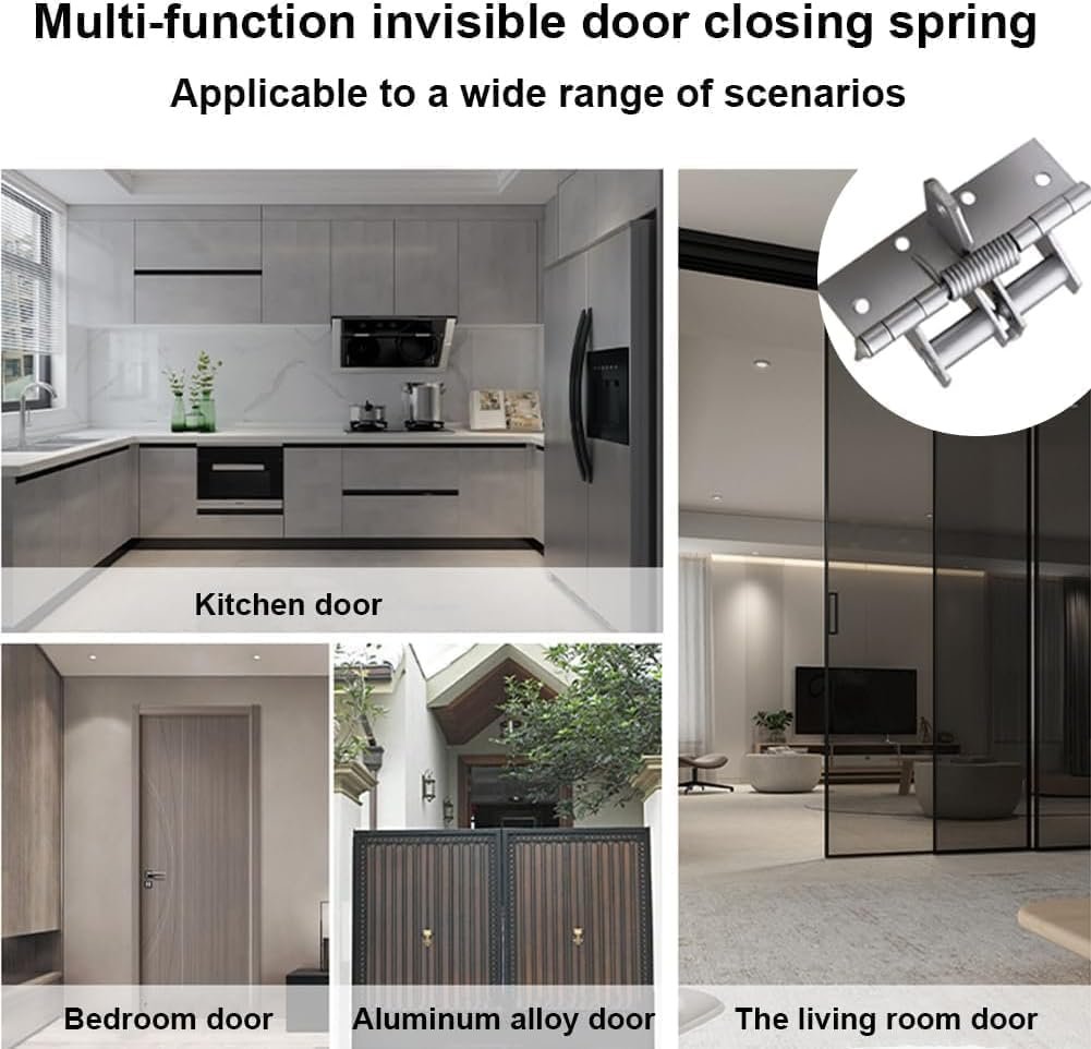Automatic Door Closer Hinge Lock ? Self-Closing Adjustable Door Closer for Home, Office & Interior Doors, Easy Installation with Durable Spring Mechanism