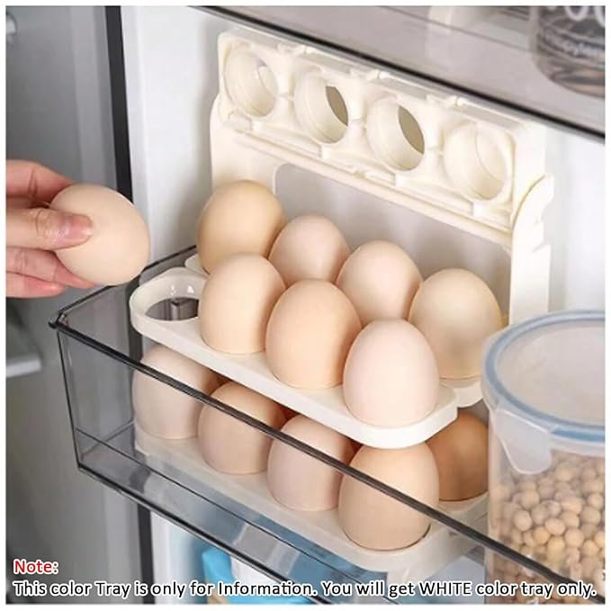 24 Grid Egg Storage Box ? Stackable Plastic Egg Holder with Lid, Refrigerator Organizer Tray for 24 Eggs, BPA-Free & Space Saving Design