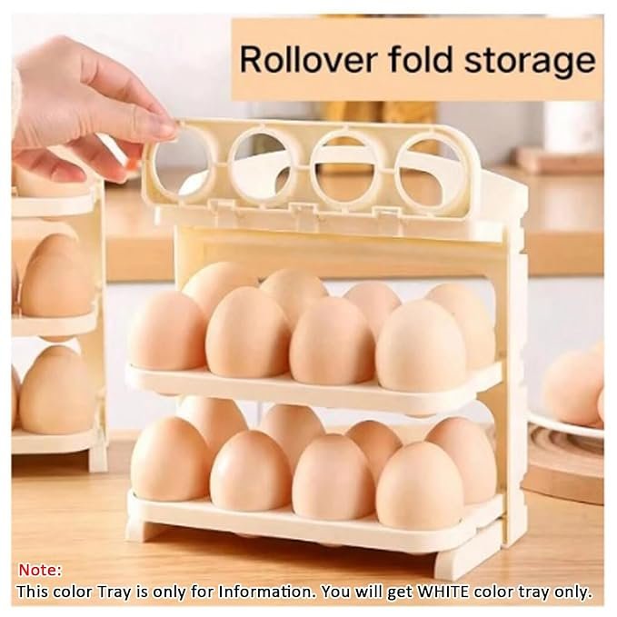 24 Grid Egg Storage Box ? Stackable Plastic Egg Holder with Lid, Refrigerator Organizer Tray for 24 Eggs, BPA-Free & Space Saving Design
