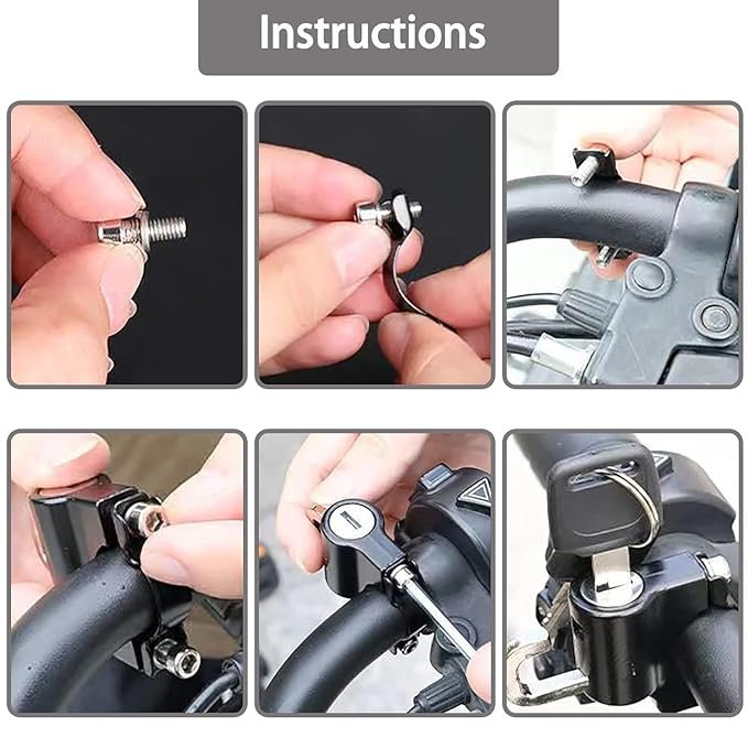 Motorcycle Helmet Lock ? Heavy Duty Steel Cable with Combination Code & Carabiner Clip, Anti-Theft Portable Lock for Bike Helmets, Jackets, & Gear