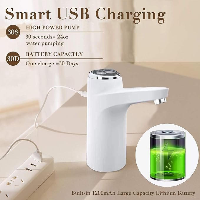 Touch Intelligent Electric Water Pump ? USB Rechargeable Automatic Water Dispenser for Bottles, One-Touch Switch, Portable Drinking Pump for Home & Office
