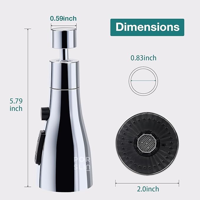 360? Rotating Movable Faucet Tap Extender ? Universal Kitchen Sink Water Saving Nozzle with Dual Water Modes | Splash-Proof, Easy Installation