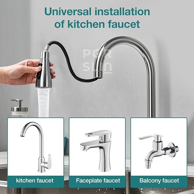 360? Rotating Movable Faucet Tap Extender ? Universal Kitchen Sink Water Saving Nozzle with Dual Water Modes | Splash-Proof, Easy Installation