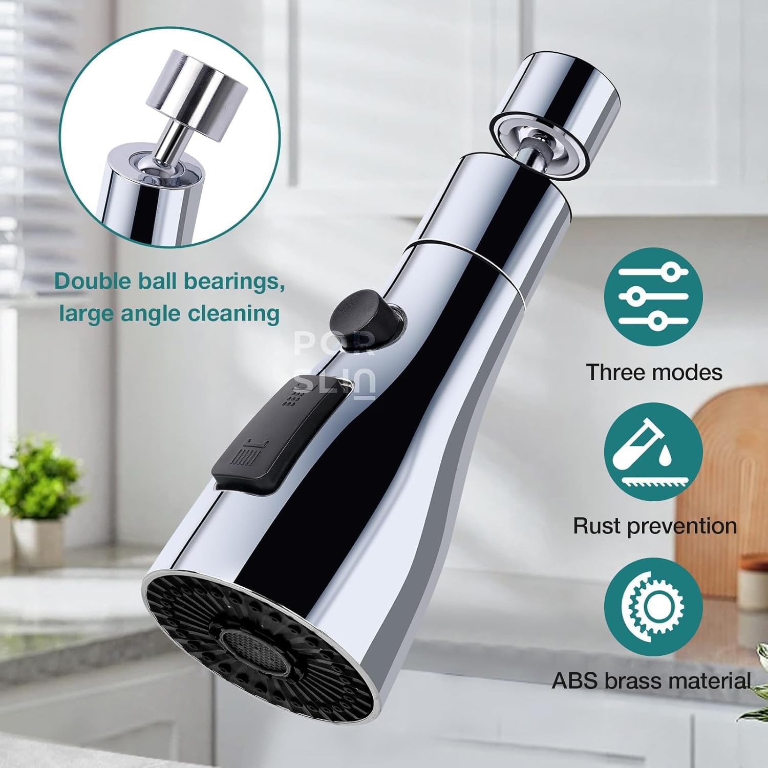 360? Rotating Movable Faucet Tap Extender ? Universal Kitchen Sink Water Saving Nozzle with Dual Water Modes | Splash-Proof, Easy Installation