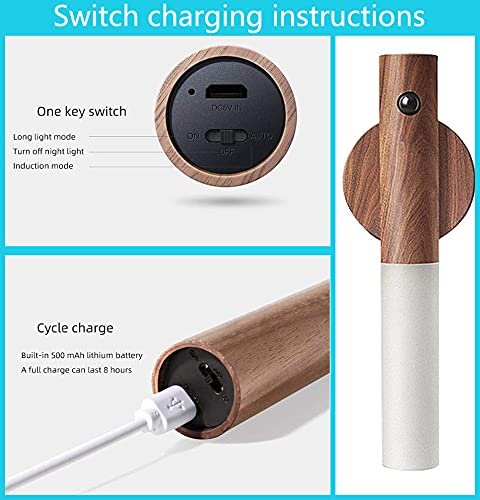 Intelligent Motion Sensor Light ? Wireless Rechargeable LED Night Light with Auto On/Off | Wall-Mounted Closet, Cabinet, Hallway, and Stair Lighting