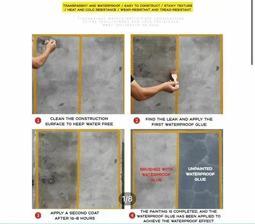 Waterproof Leak Repair Glue with Brush ? Fast-Drying, UV & Weather Resistant Sealant for Roofs, Pipes, Gutters & Outdoor Fixes | Easy Application