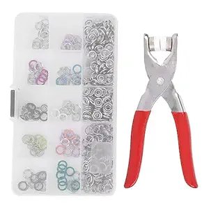 Grommet Setting Tool Kit ? Heavy?Duty Hand Press Pliers for Metal Eyelets | 5 Interchangeable Die Sizes & Hammer Adapter | DIY Fabric, Canvas, Denim & Crafts Grommet Tool