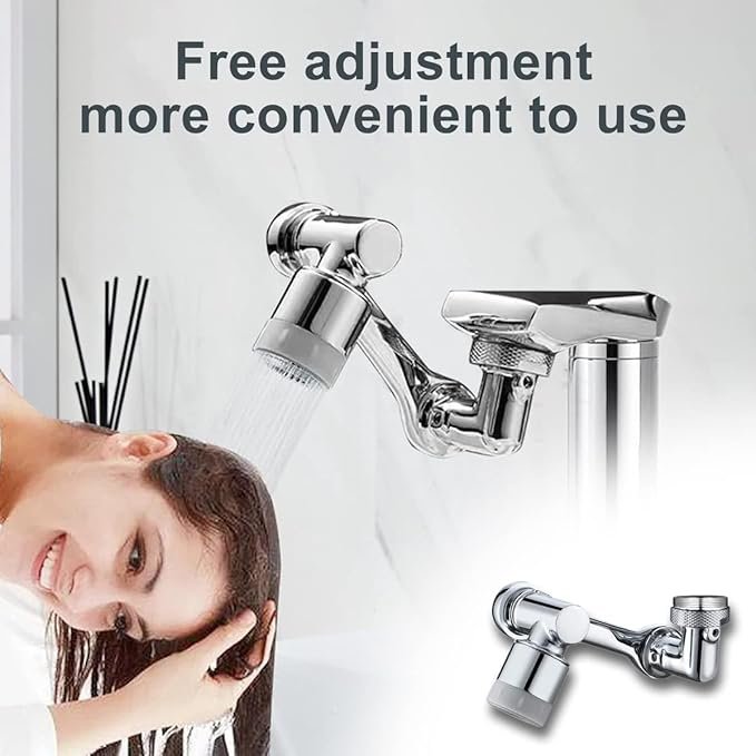 1080? Rotating Faucet Extender ? Multi-Angle Swivel Tap Attachment with Dual-Mode Water Outlet | Universal Splash-Proof Aerator for Kitchen & Bathroom Sink