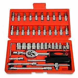 46-in-1 Multipurpose Tool Kit Set ? Professional Socket Wrench Set with Screwdriver Bits & Ratchet Handle for Home, Car, and Bike Repair ? Portable & Durable Case