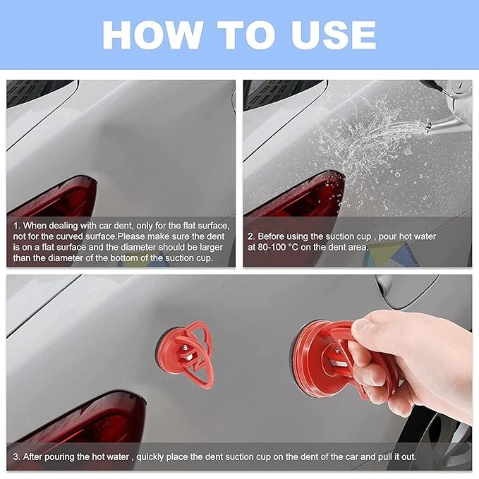 Car Dent Puller Suction Cup ? Heavy Duty Dent Remover Tool for Car Body Repair (Small & Big Size) ? Paintless Dent Repair Kit for Auto, Home, Glass, Tiles