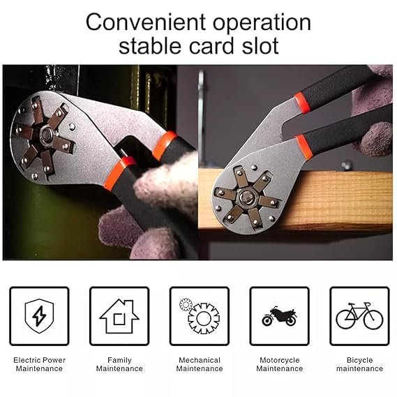 Hexagon Magic Wrench ? Universal Adjustable Double-Ended Wrench Tool, Fits 9?32mm Bolts, Multipurpose Spanner for Plumbing, Auto Repair, Home & DIY ? Self-Adjusting Grip Design