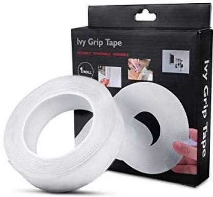3M Ivy Grip Tape | Transparent Double-Sided Nano Tape for Wall Mounting, Home & Office Use | Reusable, Washable & Strong Adhesive Gel Tape (Multi-Purpose)