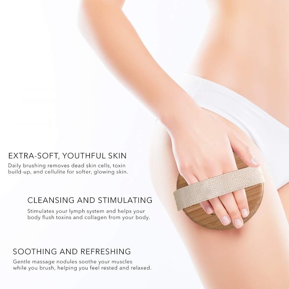 Wooden Bath Brush with Long Handle ? Natural Bristle Body Brush for Wet & Dry Brushing, Back Scrubber for Exfoliation & Skin Detox, Spa-Quality Shower Brush for Men & Women