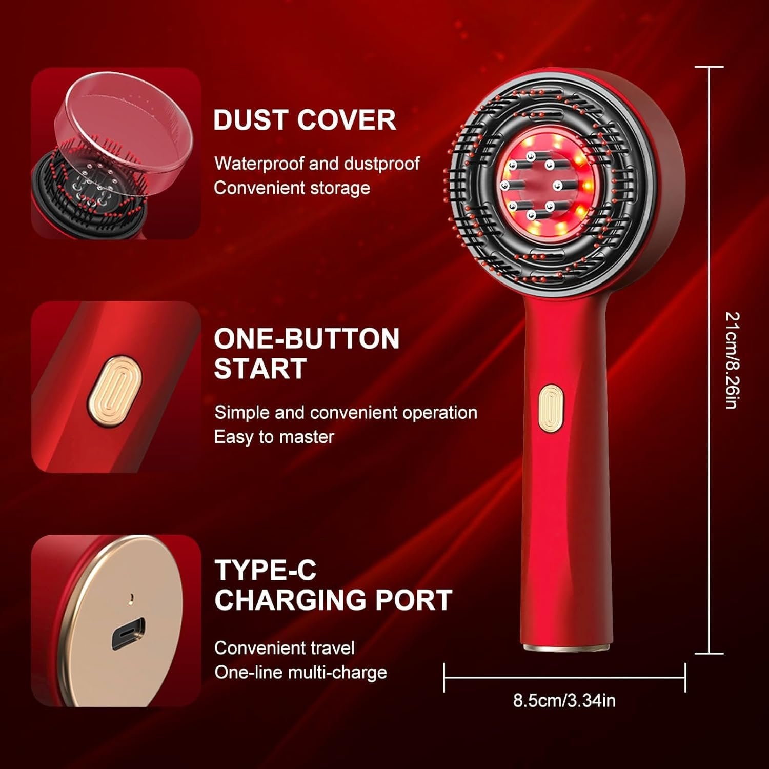 Electric Scalp Massager & Oil Applicator ? Rechargeable Hair Massage Brush with Soft Silicone Bristles, Vibration Therapy, Easy Oil Dispensing for Hair Growth & Relaxation