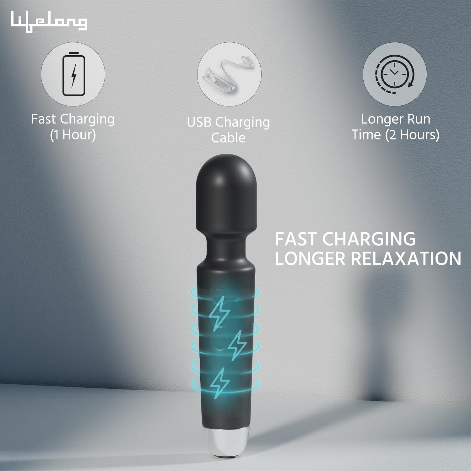 Full Body Massager for Pain Relief | Electric Handheld Body Massager with Multiple Attachments | Relaxing Deep Tissue Muscle Massager for Neck, Back, Legs & Shoulder | Portable & Powerful Massager