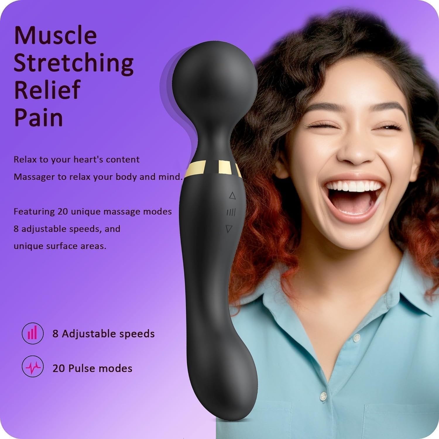 2 in 1 Massager ? Dual-Function Electric Body Massager with Heat & Vibration, Handheld Design for Neck, Back, Shoulder, Leg & Full Body Pain Relief
