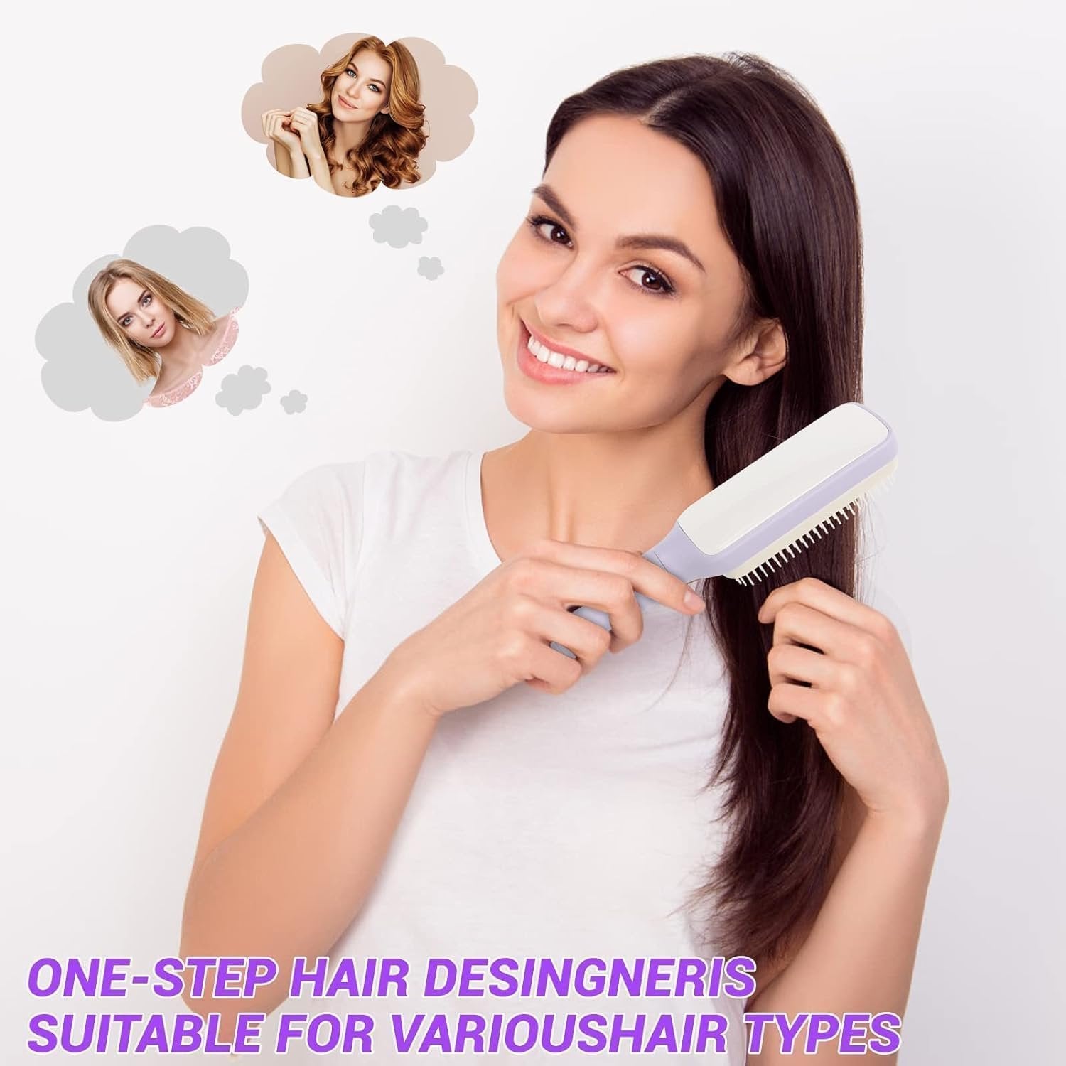 Self-Cleaning Hair Comb ? Detangling Brush with One-Click Hair Removal Button, Anti-Static Scalp Massage Comb for Wet & Dry Hair, Ideal for Women, Men & Kids