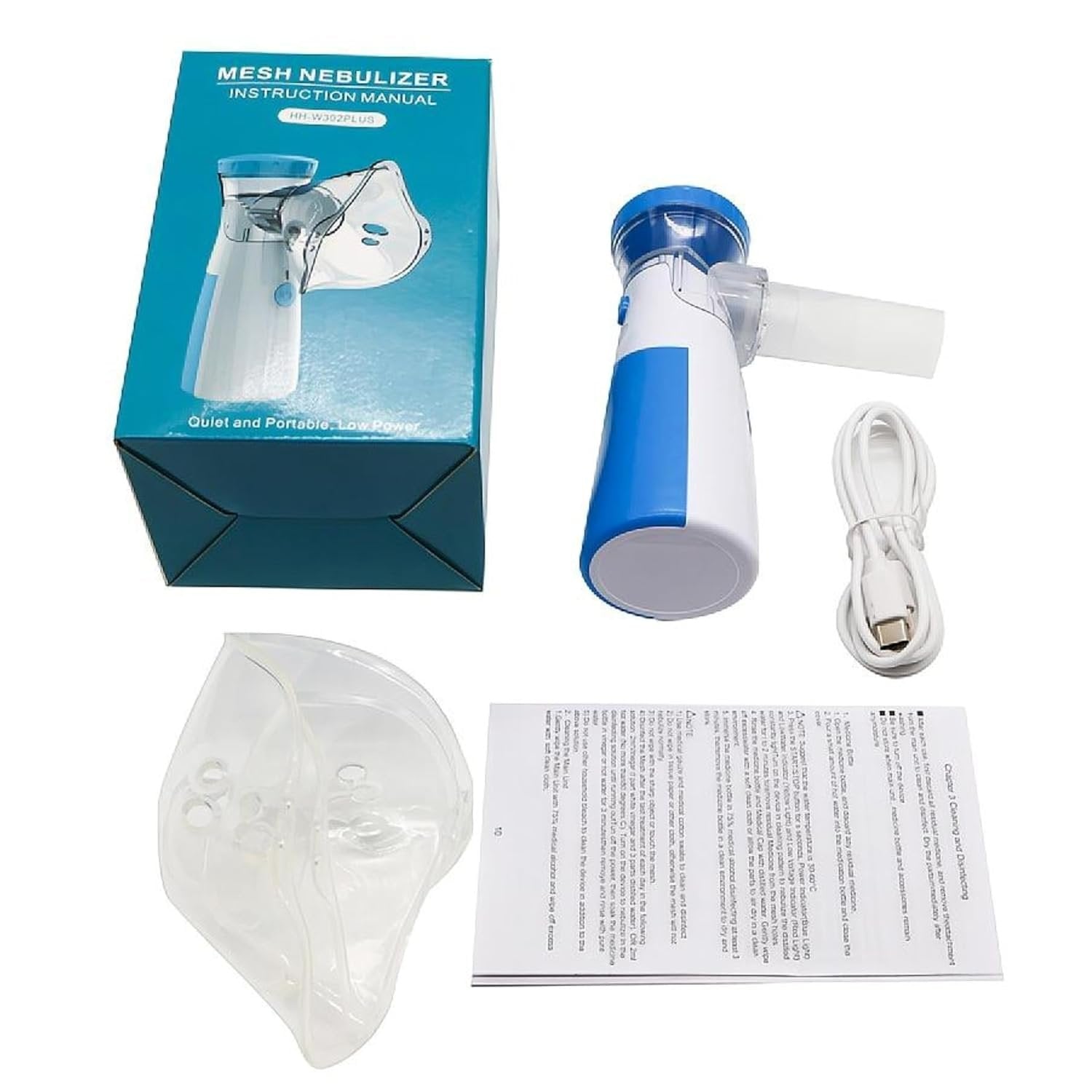 Rechargeable Mesh Nebulizer ? Portable Ultrasonic Nebulizer Machine for Adults & Kids, Quiet Mist Inhaler with USB Charging, Travel-Friendly for Asthma & Respiratory Relief