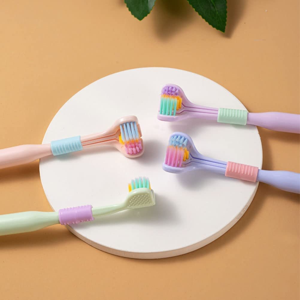 3-Sided Toothbrush ? Triple-Surface Bristles for 360? Teeth Cleaning, Soft Bristles for Kids & Adults, Ergonomic Grip, Dentist-Recommended Oral Care Brush