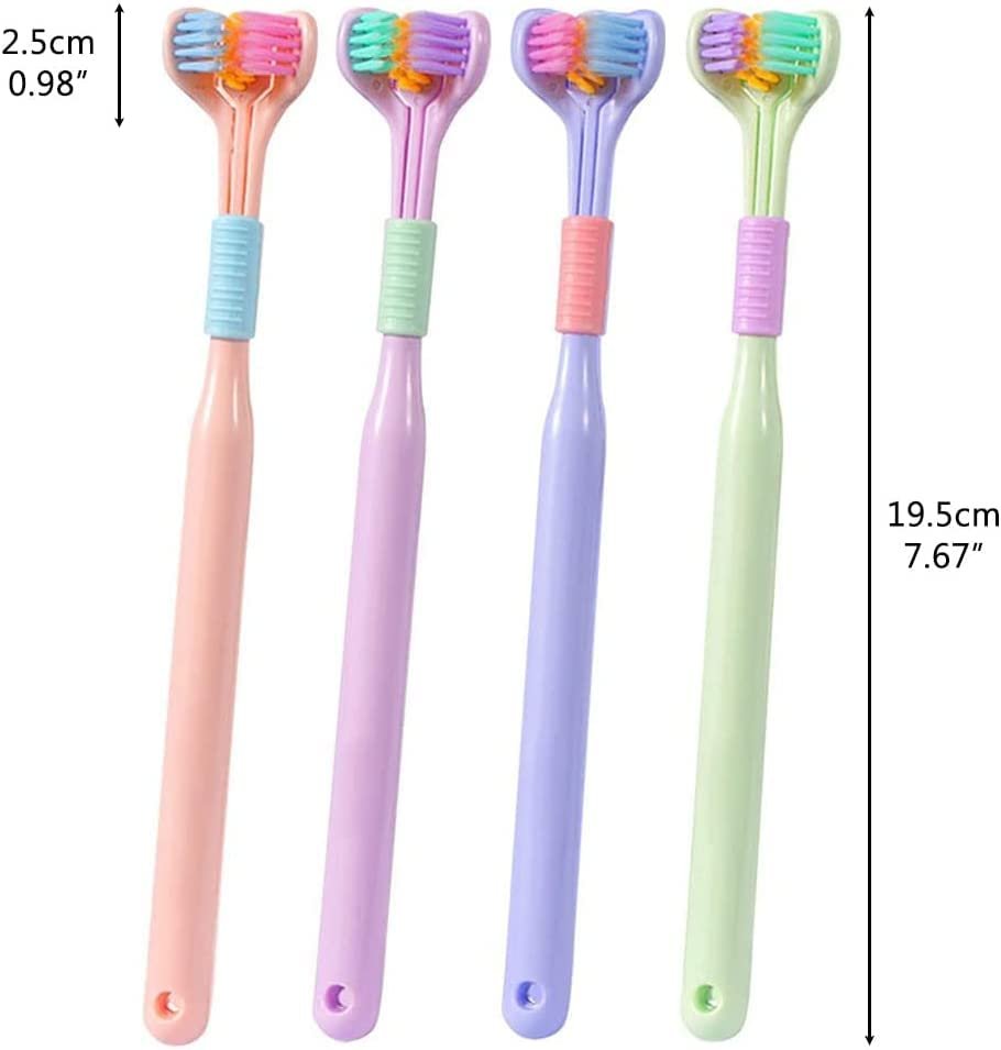 3-Sided Toothbrush ? Triple-Surface Bristles for 360? Teeth Cleaning, Soft Bristles for Kids & Adults, Ergonomic Grip, Dentist-Recommended Oral Care Brush