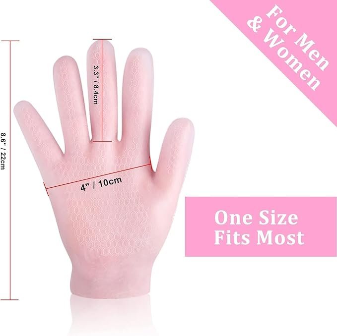 Silicone Moisturizing Hand Gloves ? Reusable Spa Gloves with Gel Lining for Dry, Cracked Hands, Hydrating Treatment for Women & Men, Softening Hand Care Mitts