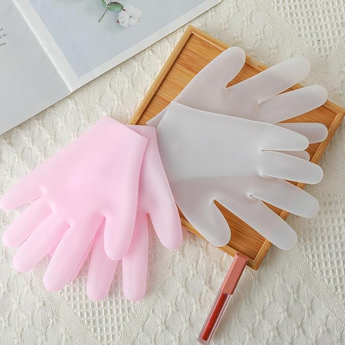 Silicone Moisturizing Hand Gloves ? Reusable Spa Gloves with Gel Lining for Dry, Cracked Hands, Hydrating Treatment for Women & Men, Softening Hand Care Mitts