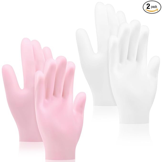 Silicone Moisturizing Hand Gloves ? Reusable Spa Gloves with Gel Lining for Dry, Cracked Hands, Hydrating Treatment for Women & Men, Softening Hand Care Mitts