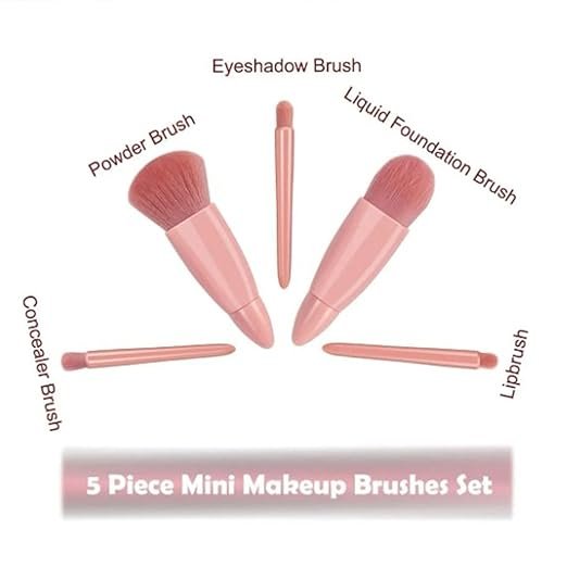 Makeup Brush with Built-in Mirror ? Compact 2-in-1 Travel Beauty Brush for Face, Blush & Powder, Portable Folding Design for Purse, Travel & Daily Use