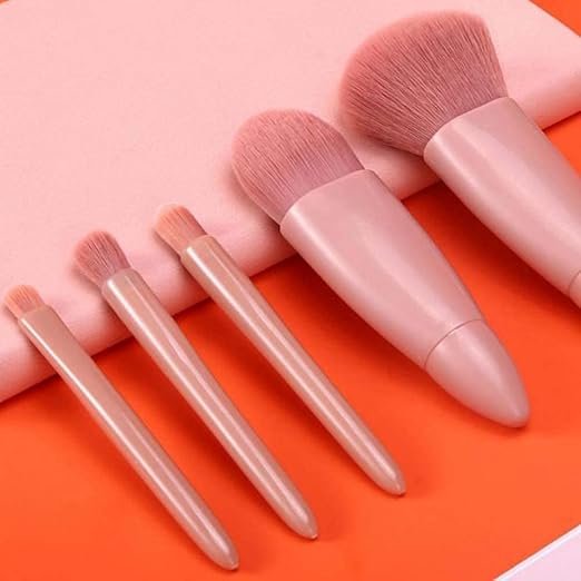 Makeup Brush with Built-in Mirror ? Compact 2-in-1 Travel Beauty Brush for Face, Blush & Powder, Portable Folding Design for Purse, Travel & Daily Use