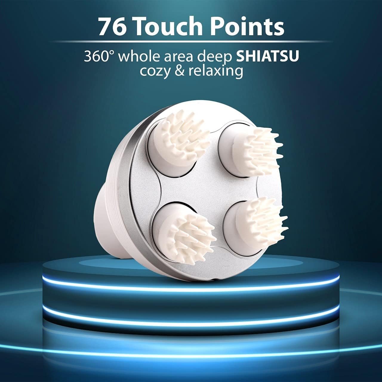 Electric Scalp Massager ? Large Rechargeable Head Massager with 4 Massage Nodes, Waterproof Design for Hair Growth, Stress Relief & Deep Relaxation