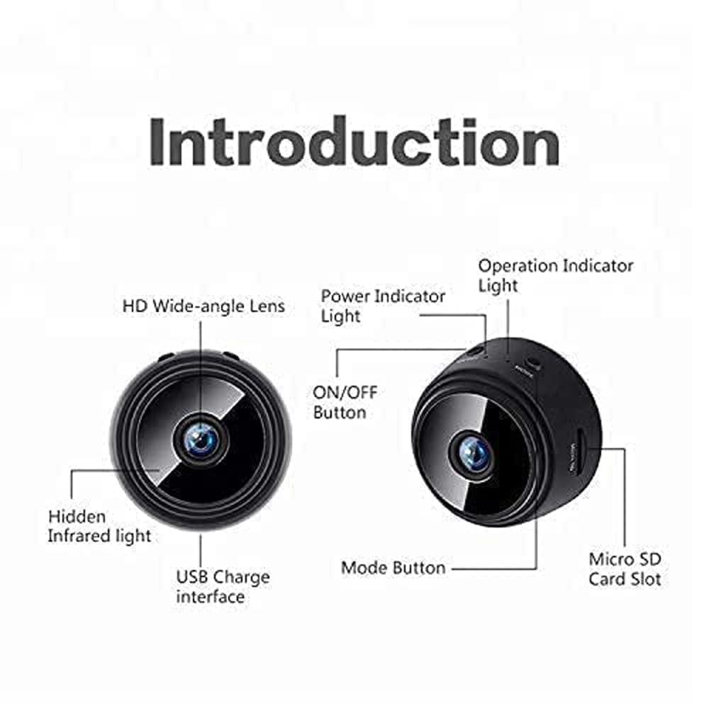Wireless A9 Mini Camera ? HD WiFi Spy Camera with Night Vision & Motion Detection, Remote View via App, Small Security Camera for Home, Office & Car