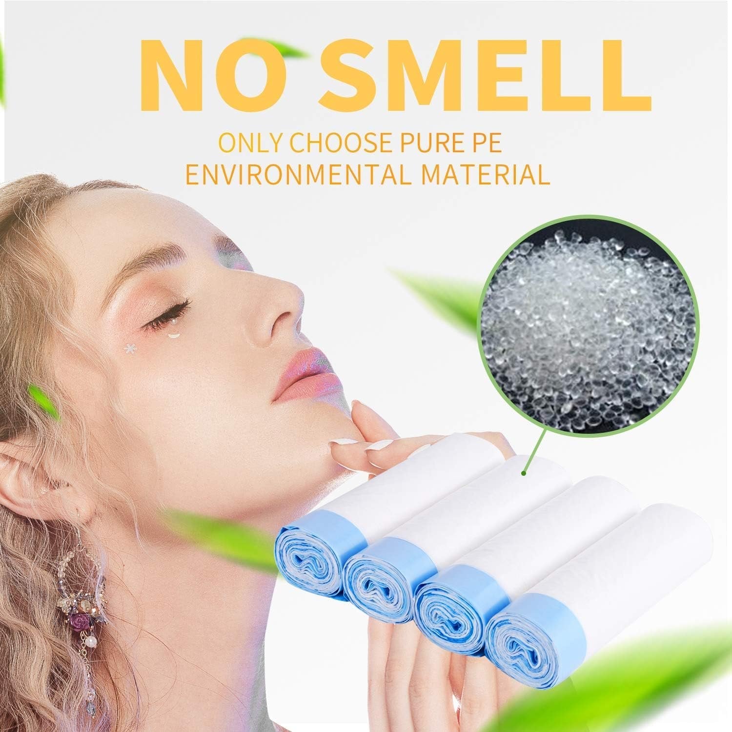 Garbage Bags 75PCS ? 45x50cm Medium Size Dustbin Bags, Leak-Proof & Tear-Resistant Trash Bags for Home, Kitchen, Office & Bathroom Use