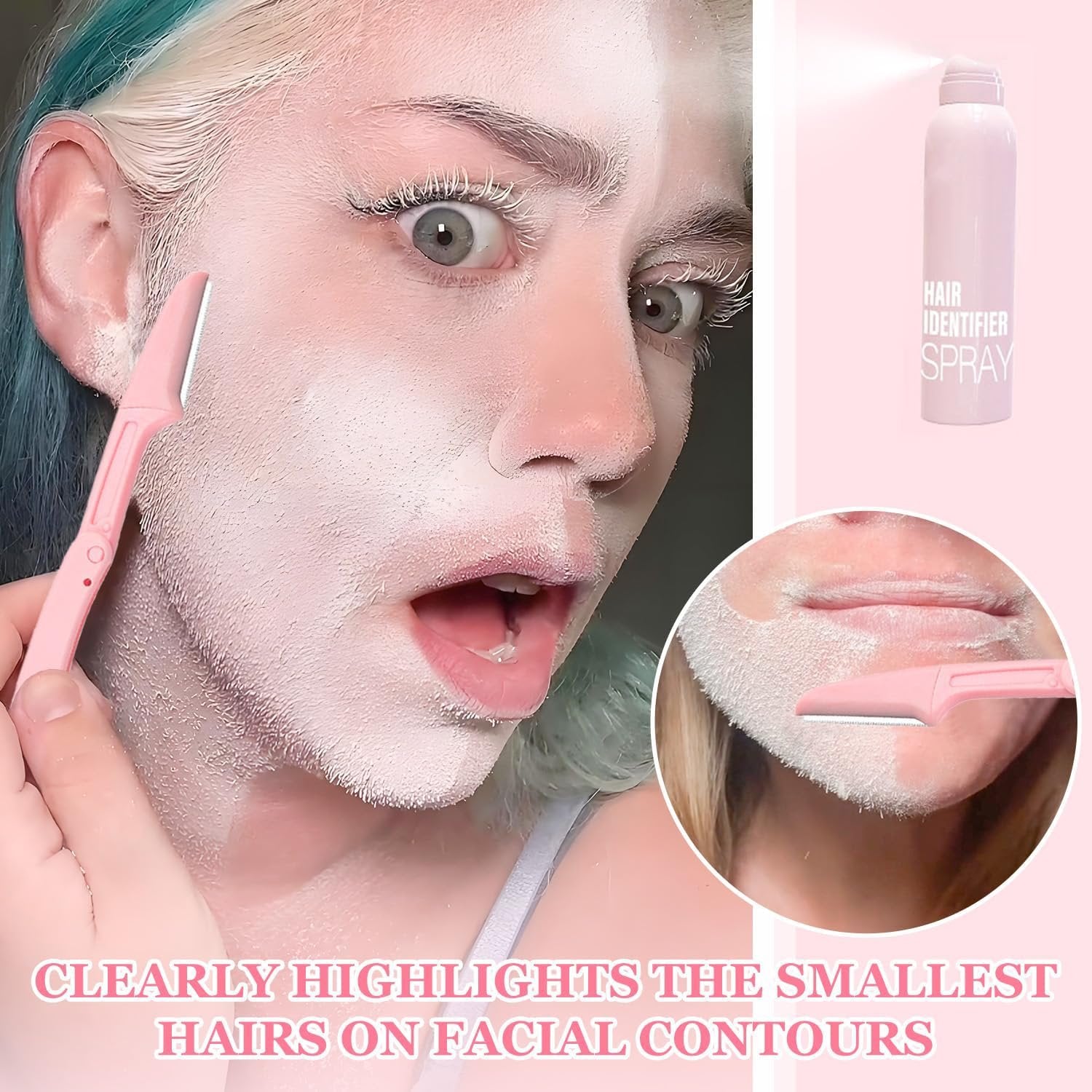 Hair Identifier Spray ? Precision Hair Color Guide Spray for Haircuts, Hairline Styling, Beard Shaping & Edge Control, Easy Wash-Off Formula for Barbers & Stylists