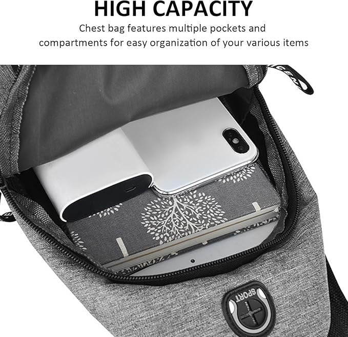 Unisex Waterproof Sling Bag ? Crossbody Shoulder Bag with Adjustable Strap, Lightweight Anti-Theft Chest Bag for Travel, Hiking, Biking & Daily Use