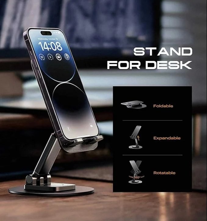 Foldable Mobile Stand ? Adjustable Phone Holder for Desk, Portable Compact Stand for Smartphones & Tablets, Universal Angle Viewing Stand for Home & Office