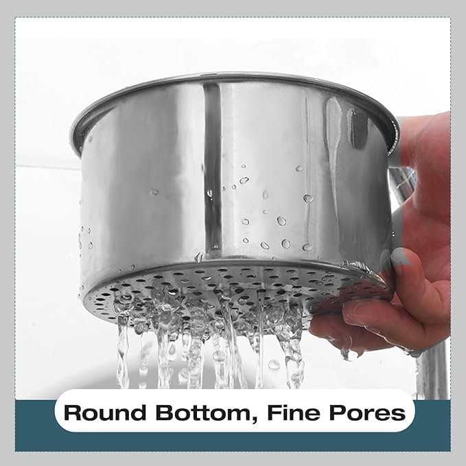 Steel Sink Strainer Basket ? Stainless Steel Drain Filter with Fine Mesh, Anti-Clog Hair &amp; Food Catcher for Kitchen Sink &amp; Bathroom Drains