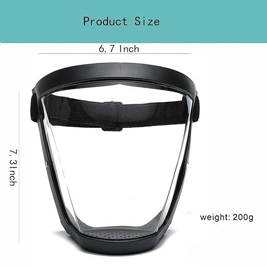 Transparent Face Shield Mask ? Reusable Anti-Fog Full Face Cover with Clear Visibility, Lightweight Protective Mask for Office, Travel & Daily Use