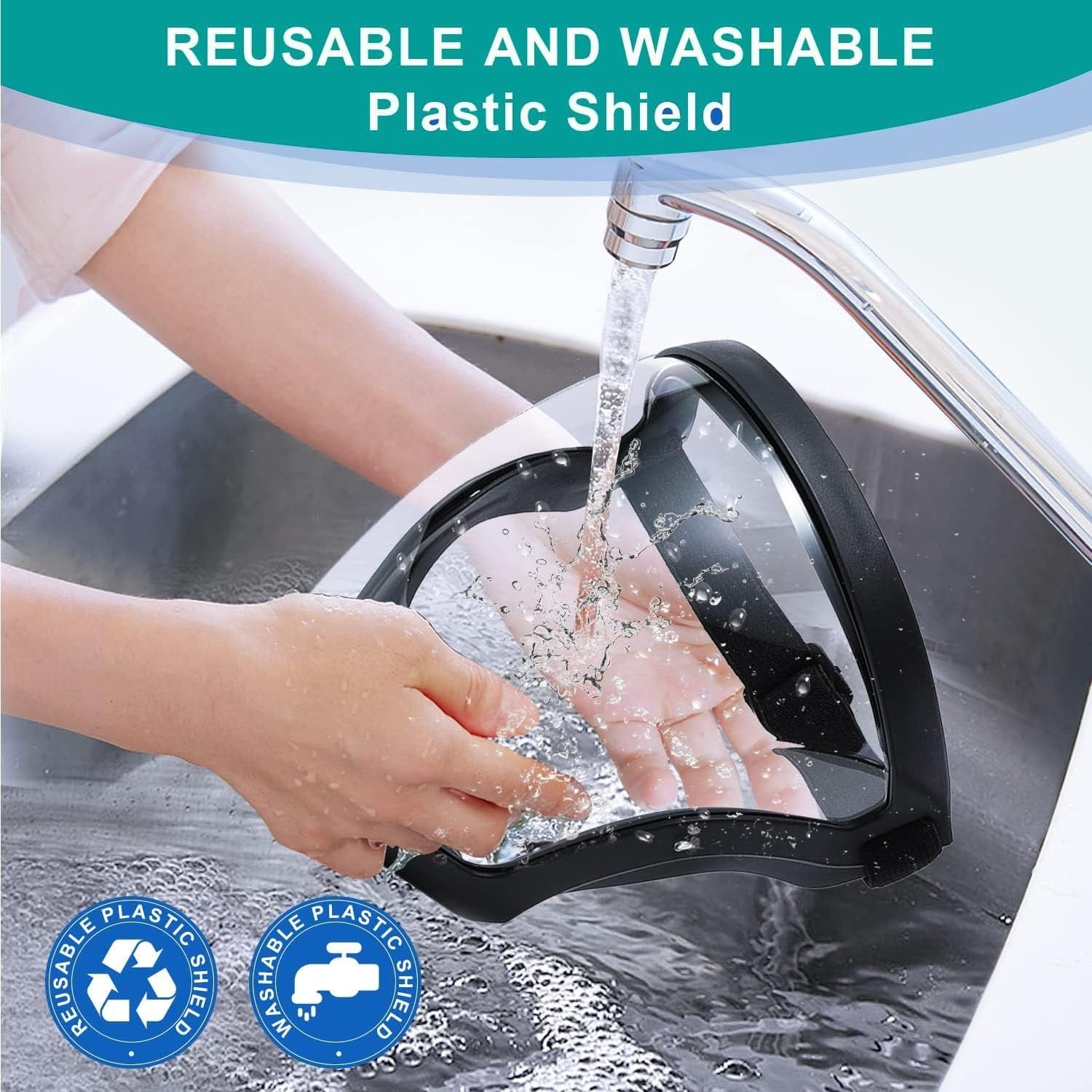 Transparent Face Shield Mask ? Reusable Anti-Fog Full Face Cover with Clear Visibility, Lightweight Protective Mask for Office, Travel & Daily Use