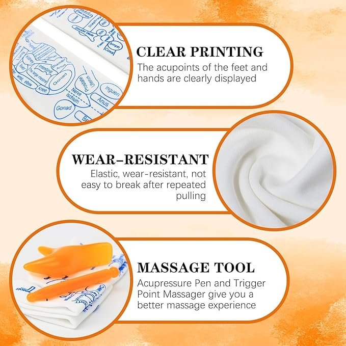 Acupressure Socks with Stick ? Reflexology Foot Massage Socks for Pain Relief & Relaxation, Includes Acupuncture Point Stick for Daily Therapy