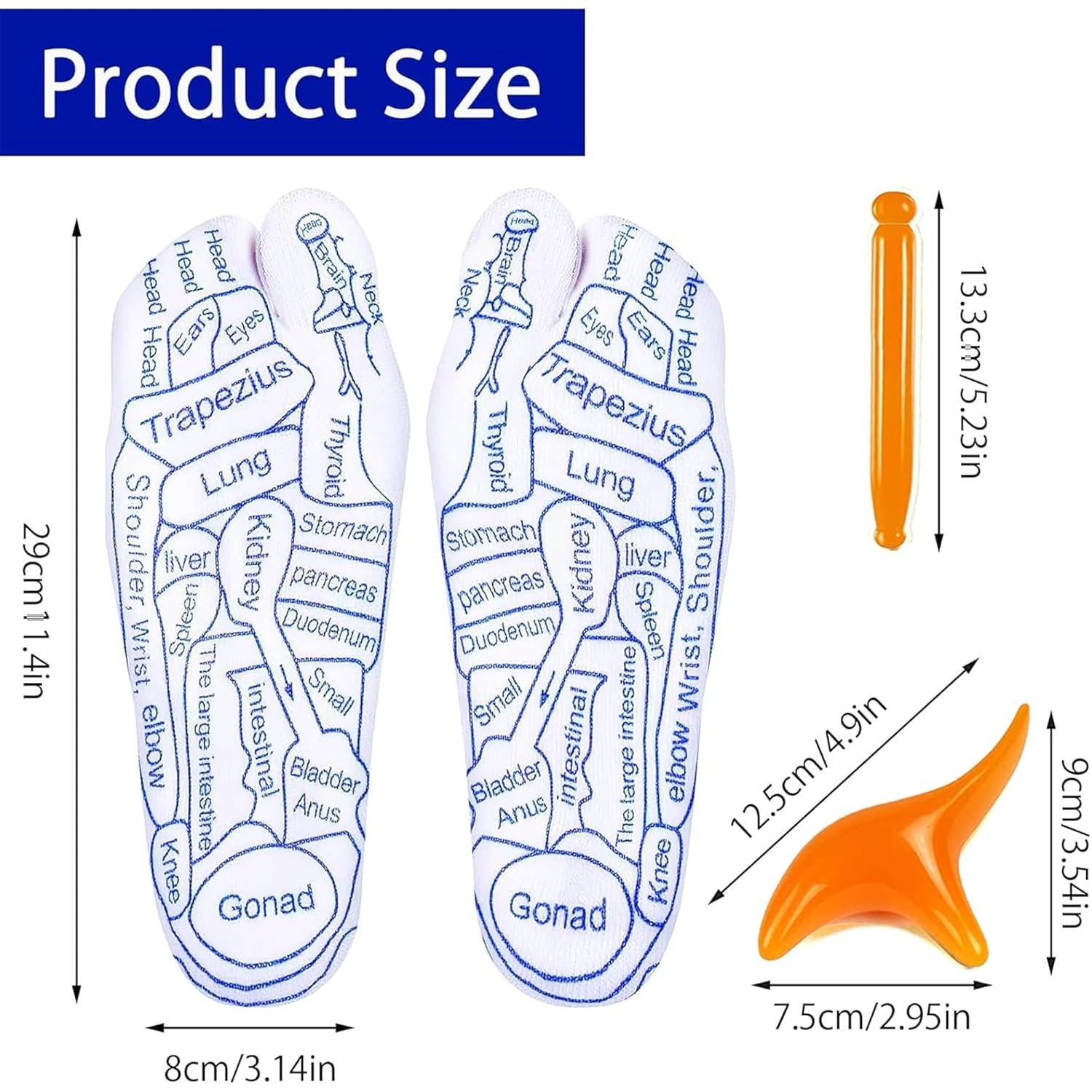 Acupressure Socks with Stick ? Reflexology Foot Massage Socks for Pain Relief & Relaxation, Includes Acupuncture Point Stick for Daily Therapy